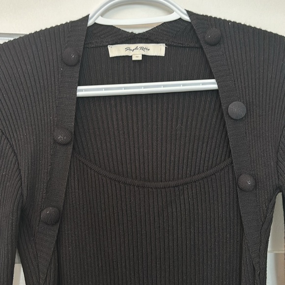 Simply retro black midi knit dress size medium - Picture 2 of 3